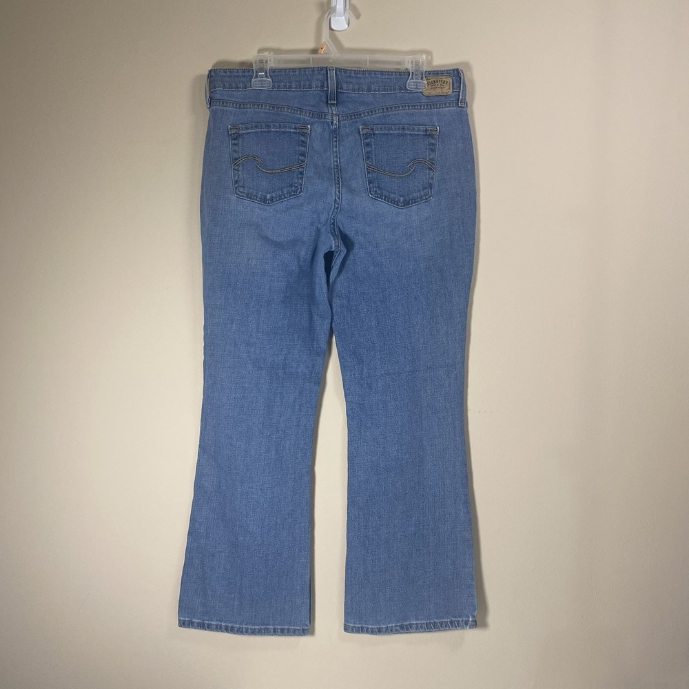 Women's Levi's Signature by Levi Strauss Mid Rise Bootcut Blue Jeans 12 S - Picture 3 of 9